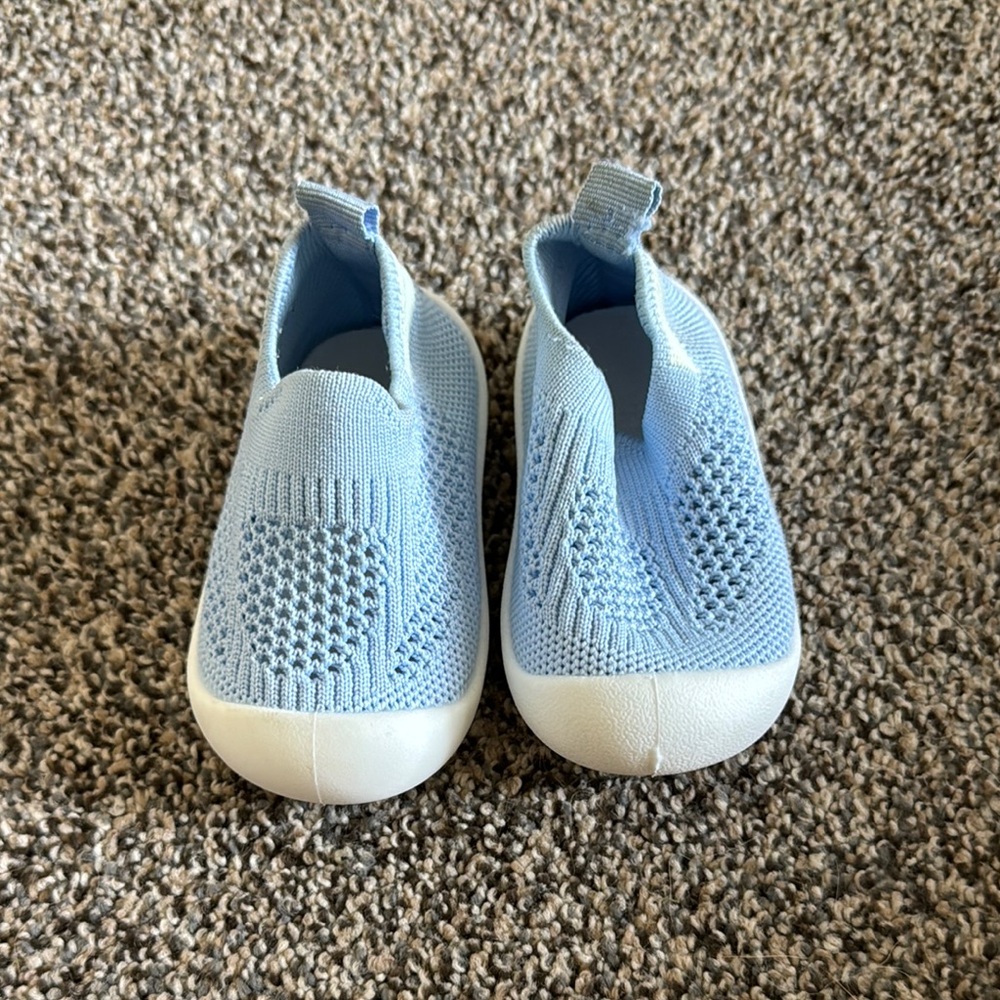 Blue and White Minimalist Slip-On Sneakers